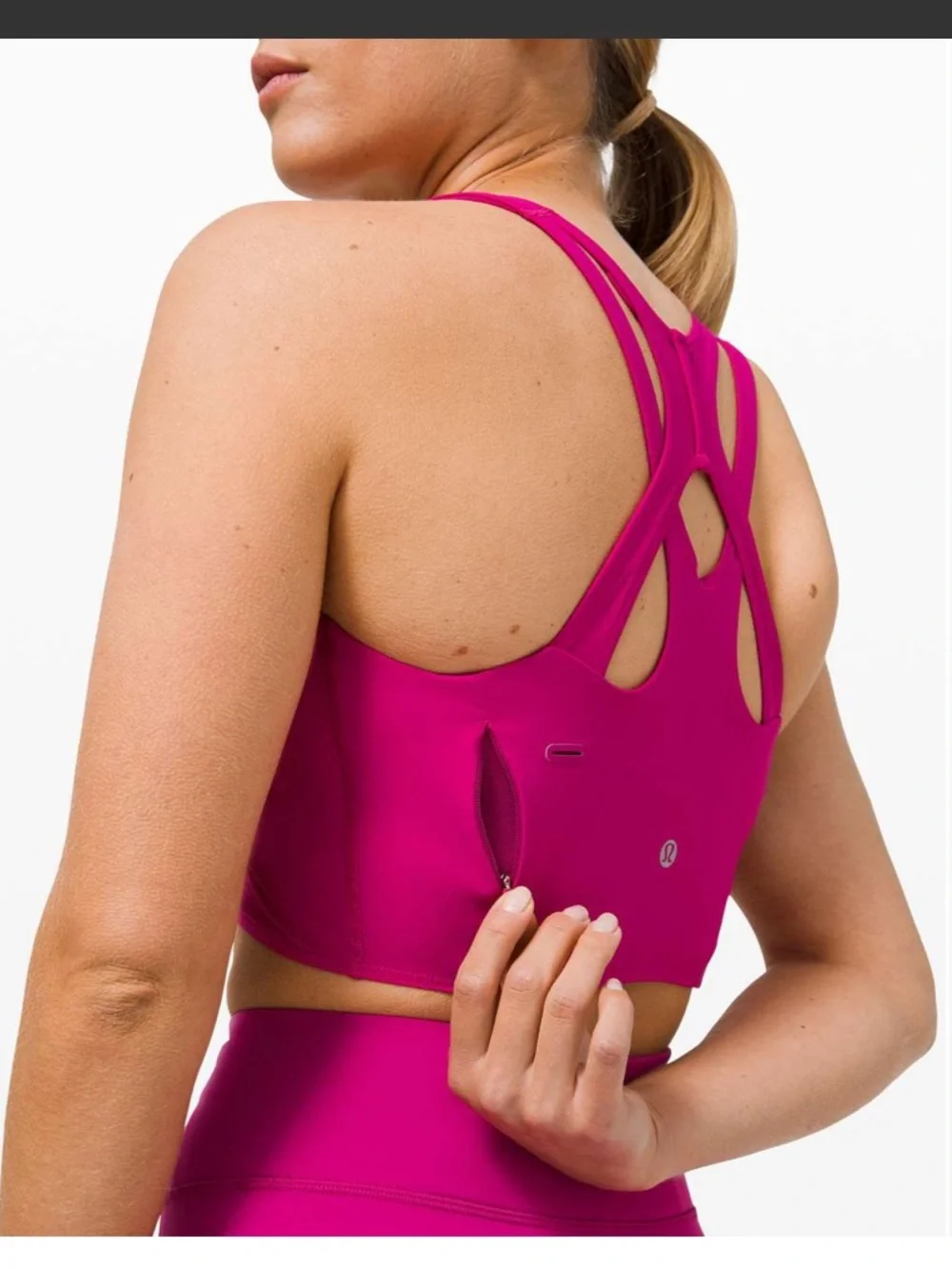 lululemon Stash It Bra in Bright Raspberry Pink Built In Bra